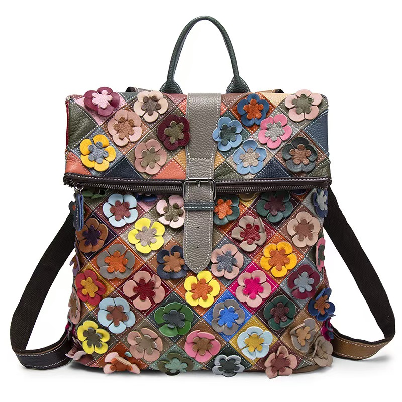 Fashion Backpack Women - Zaino Vintage in Vera Pelle per