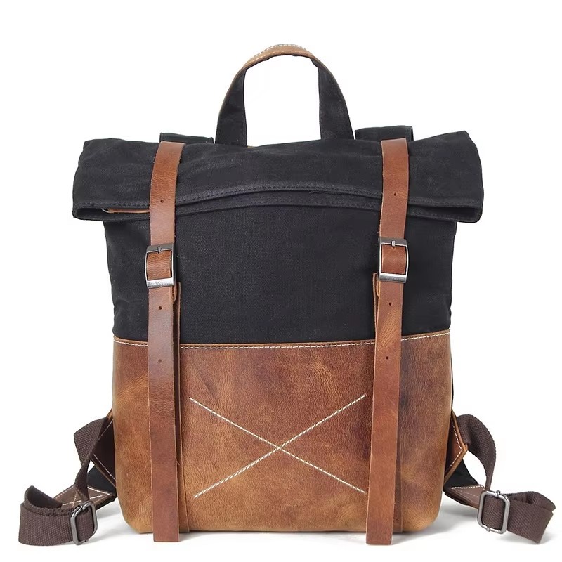 Leather Backpack Vintage - Zaino da uomo alla moda in