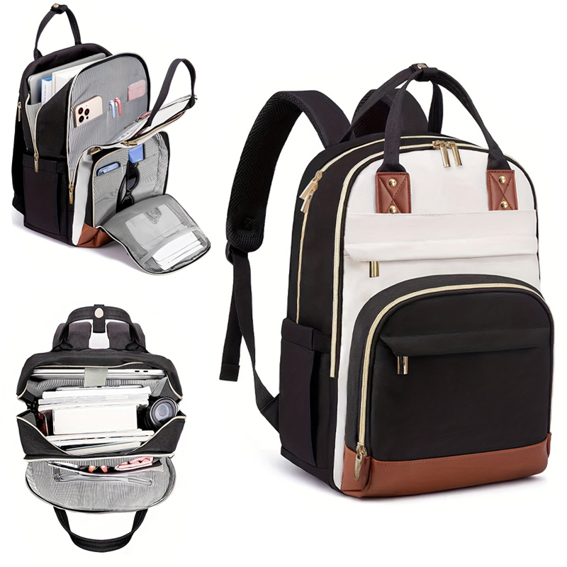 Canvas Backpack Casual - Zaino da donna multicolore con tracolla