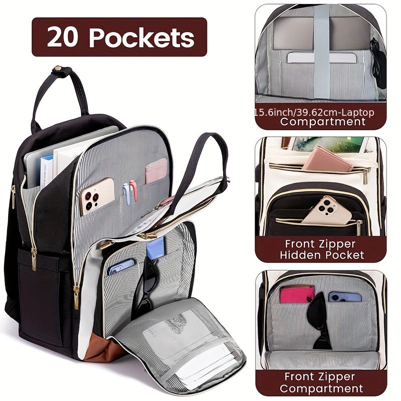Laptop Backpack 15.6 - Zaino per Laptop Bicolore da Donna,