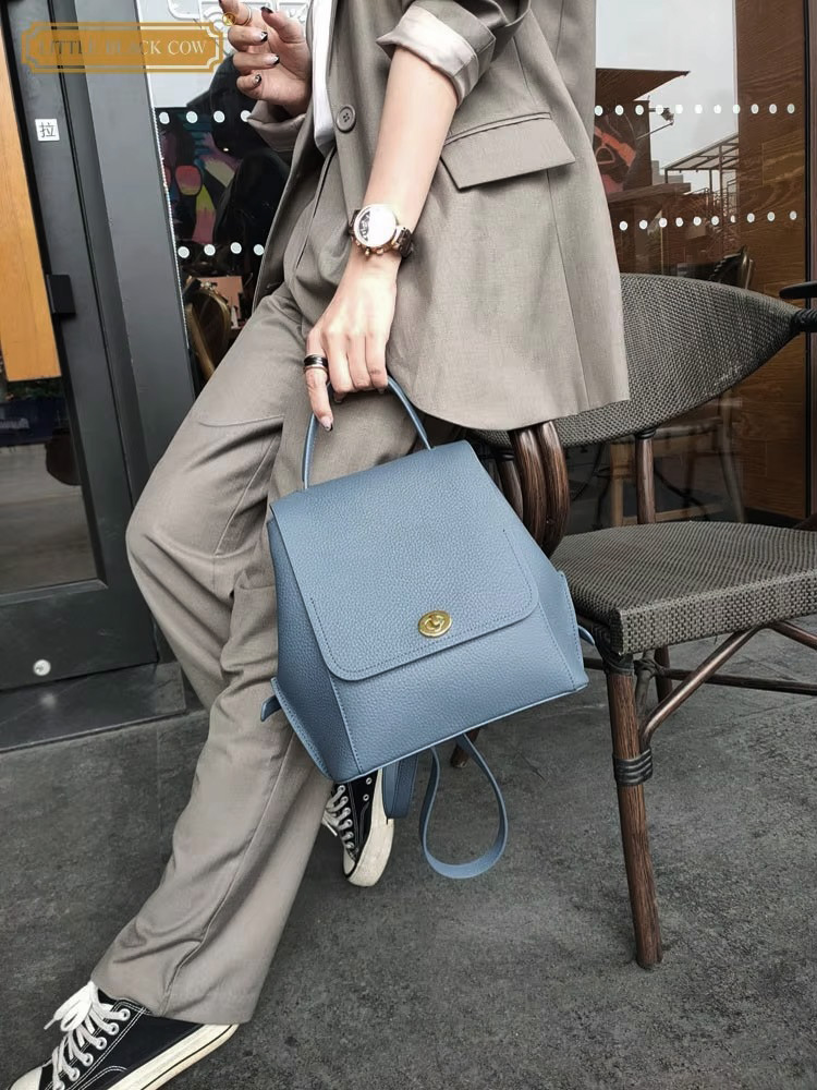 Leather Backpack Vintage - Zaino in vera pelle da donna