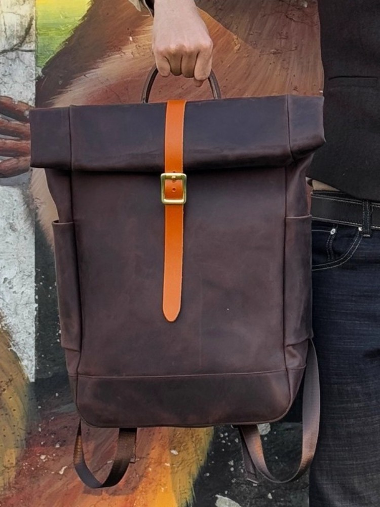 Zaino da Uomo in Vera Pelle di - Leather Backpack Vintage recensione e prezzo