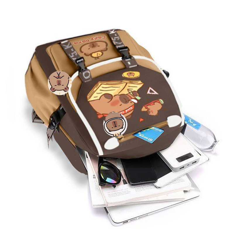 Kawaii Capybara Elegante kaki  - School Backpack Teen recensione e prezzo