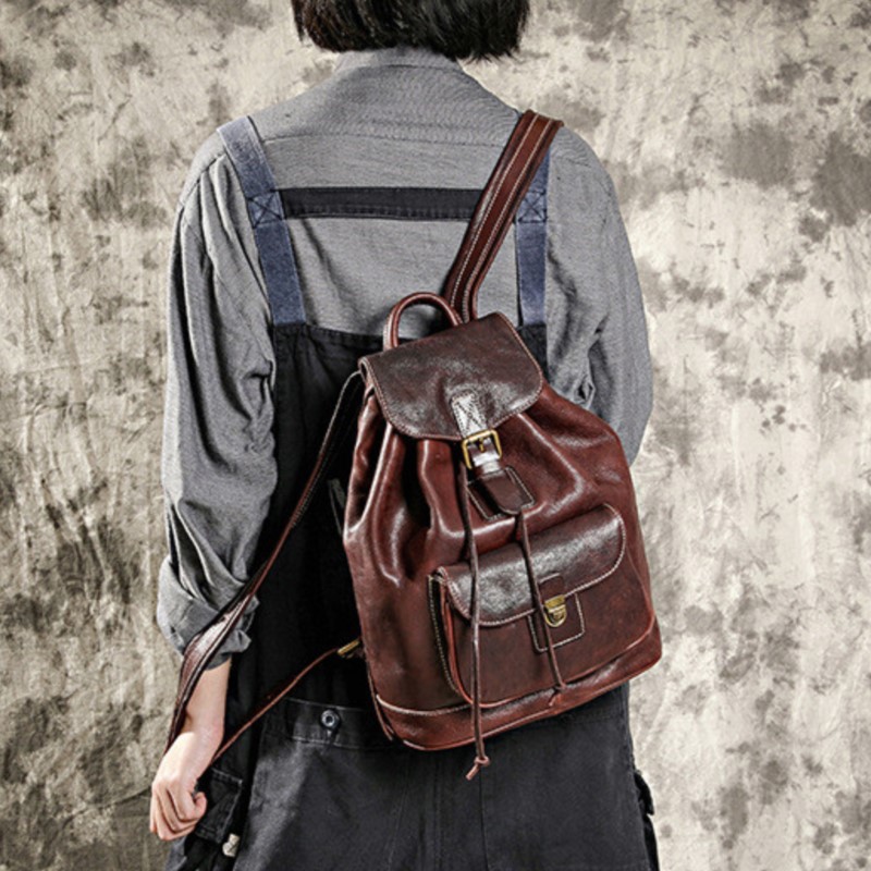 Zaino da Viaggio Johnature in  - Leather Backpack Vintage recensione e prezzo