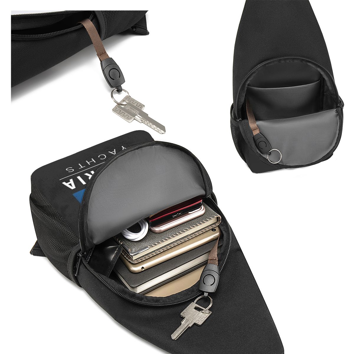 Bavaria Yachts Blue Silver Log - Sling Backpack Shoulder recensione e prezzo